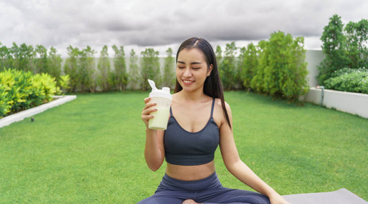 Yogi drinking cordyceps energy drink