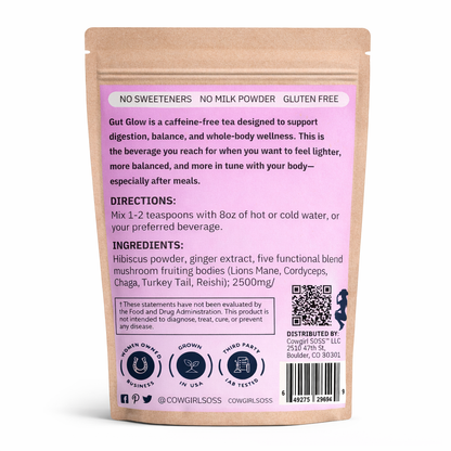 Gut Glow – Hibiscus + Ginger Functional Tea for Digestion & Balance
