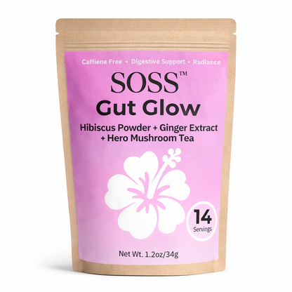 Gut Glow – Hibiscus + Ginger Functional Tea for Digestion & Balance